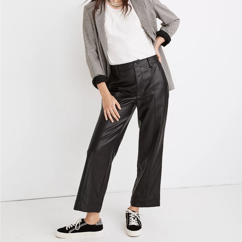 Slim Emmett Wide-Leg Pants in Vegan Leather